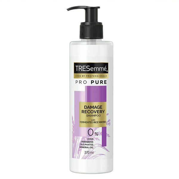 TRESemmé Pro Pure Damage Recovery Shampoo, with Fermented Rice Water, Sulphate Free & Paraben Free, for Damaged Hair, 370 ml