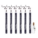 Dazller Eyebrow Pencil with Sharpener|Water-Resistant|Long Stay|Creamy Wax Formula|Infused with Carnauba & Castor Oil|Brown-1|Pack of 6|9g