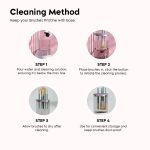 Gleva Automatic Makeup Brush Cleaner - Electric Brush Cleaner Spinner Tool for All Type Makeup Brushes - Cosmetic Brush Washing Cleaner All Size Makeup Brushes Contour, Foundation, Blush (White 01) - Image 6