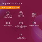 Dell Inspiron 5430, Intel Core i5-1335U, 13th Gen, 8GB LPDDR5, 512GB SSD, FHD 14"/35.56cm, Windows 11, MS Office 21, Platinum Silver, 1.59KG, Backlit KB, Thunderbolt 4.0 Port, McAfee 15 Months Laptop - Image 6