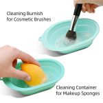 Silicone Makeup Brush Cleaning Mat Set Brush Cleaner Pad Makeup Brush Cleaning Plate Travel Home Use Portable Washing Tool Scrubber with 4 Textures (1ps/Multicolour) - Image 3