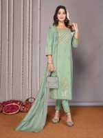 Royal Export Women's Cotton Blend Floral Printed Straight Kurta Pant with Dupatta, Kurta Sets for Woman - Image 4