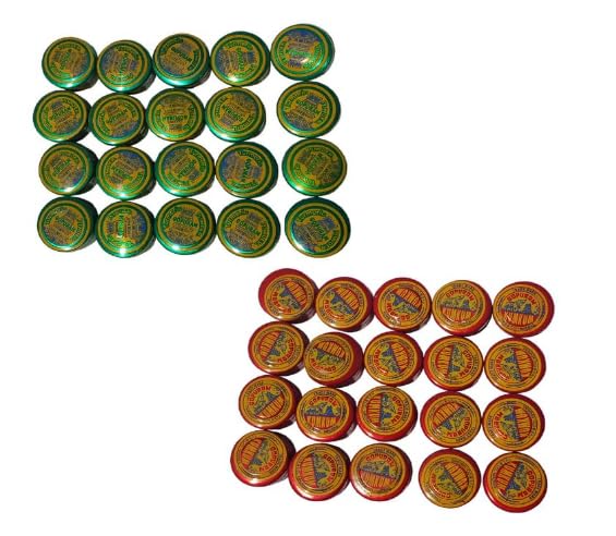GOPURAM Kumkum and Turmeric Powder THAMBOOLAM Set (2G) TIN Gift Combo packs (20pc Kumkum+20pc Turmeric) - Pack of 40 Pieces.