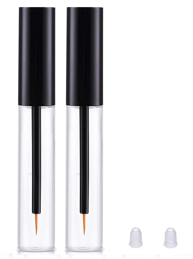 2 pcs 10ml Eyeliner Empty Bottle, eyeliner tube Empty Refillable Disposable Eyeliner Brush Applicator Eyeliner Lash