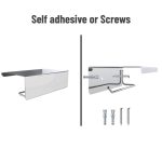 ACHRO Stainless Steel Toilet Paper Holder With Mobile Stand, Wall Mounted Tissue Paper Holder With Shelf, Toilet Paper Roll Holder for Bathroom, Bathroom Accessories With Nickel Chrome - Image 2