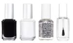 Calitate24 Nail Polish Set For Women Glossy Finish Nail Paints Long Lasting Enamel Multi-Color Black, White, Transparent And Silver Glitter Paints Latex-Free Quick Dry Formula (Set Of 4), 20 Ml