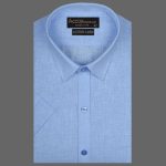 ACCOX Men's Breathable Cotton Linen Half Sleeves Regular Fit Solid Plain Formal Shirt for Men (GCR232) - Image 2