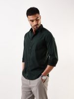 Dennis Lingo Men Solid Spread Collar Full Sleeves Regular Fit Cotton Casual Shirt - Image 3