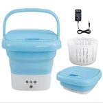 Gurjas Fancy Kitchen 0.8Kg Portable Foldable Mini Top Loading Washing Machine with Spinner and Dryer for Baby Clothes Semi Automatic Bucket Washer with Modes for Travel, Home & Multipurpose