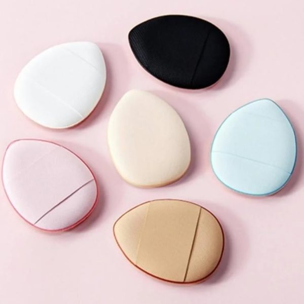 Feelhigh Mini Finger Powder Puff 6 pcs Finger Makeup finger beauty blender Sponges, Mini Soft Cosmetic Finger Puff, Perfect for Foundation, BB Cushion, Cream, Concealer