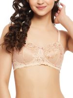 Clovia Women's Solid Padded Demi Cup Wire Free Balconette Bra- Turquoise