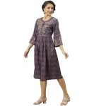 BIBA Women Cotton A-Line Printed Dress - Image 3