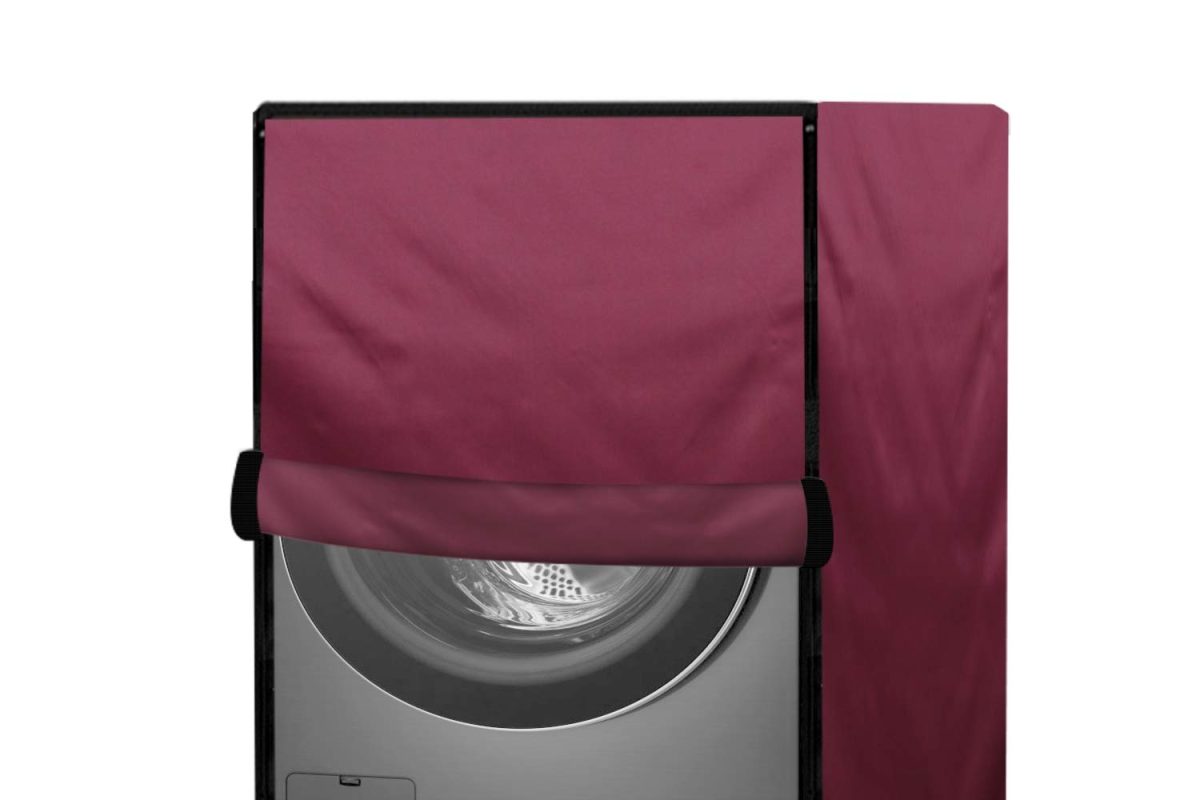 Stylista Washing Machine Cover Compatible for Samsung 8 kg WW80K5210WW Front Load Maroon - Image 8