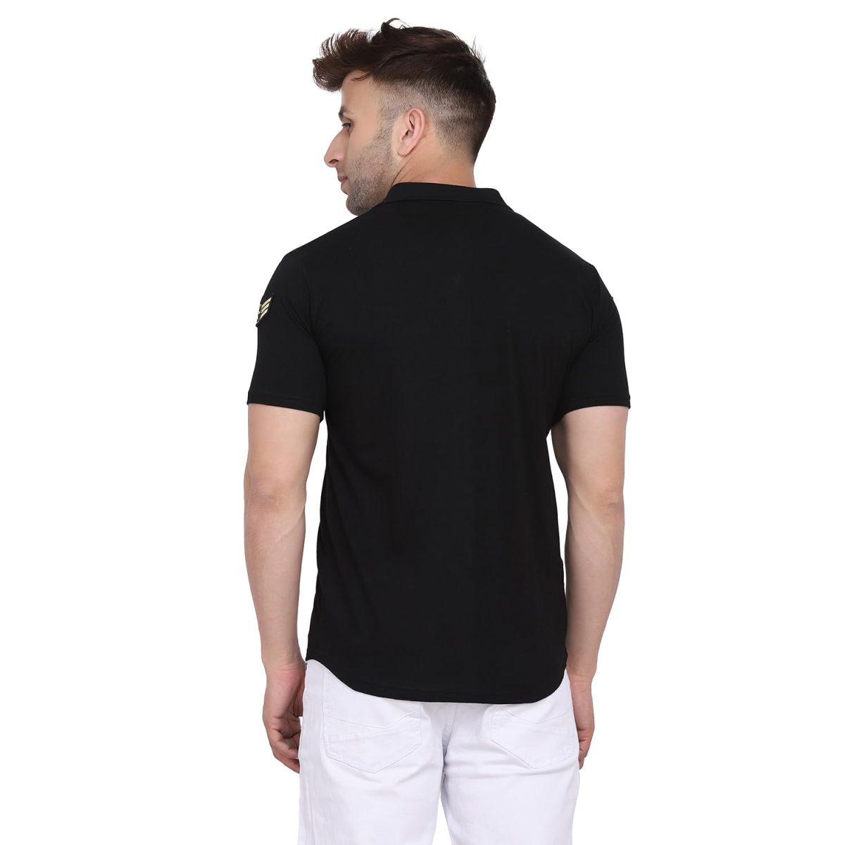 Tfurnish Men's Casual Spread Collar Shirt | Half Sleeve Slim Fit Button Down with Chest Flap Pockets & Stylish Badges - Image 2
