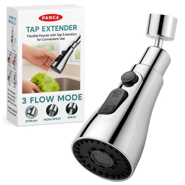 PANCA Tap Extender for Kitchen Sink | 360 Rotating Flexible Faucet Extension with 3 Spray Modes | Kitchen Accessories Items for Home, Wash Basin Tap, Water Tap Filter, Kitchen Tools & Gadgets