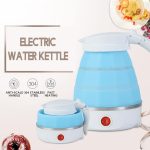 RENESMEE Travel Folding Electric Kettle, Fast Boiling, Portable Electric Kettle, 600ml Boil Dry Protection, 100-240V Food Grade Silicone Foldable Kettle (multicolor), 600 watts - Image 4