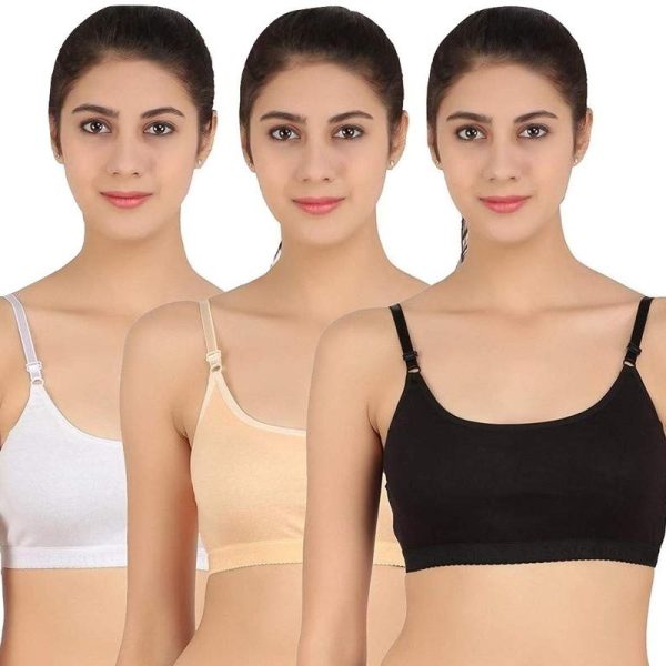 kamison INTERNATIONAL LINGERIE Women's Cotton Non-Padded Wire Free Sports Bra