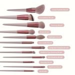 Makeup Brushes Set Foundation, Concealer, Eyeshadow, Blush, Compact Powder, Highlighter, Contour, Blending, Eyeliner Soft Bristles Beauty Brush Kit for Travel, Vanity, Gift, Parlour Makeup Artists Multicolor 13 Pcs - Image 4