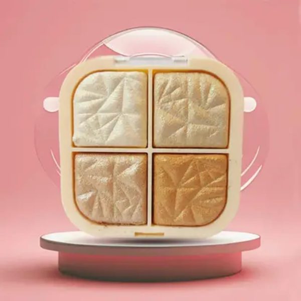 Facejewel 4 Shade Glow Magic Blossom Baked Face Highlighter Palette Face Eyeshadow Highlighter Shade-1