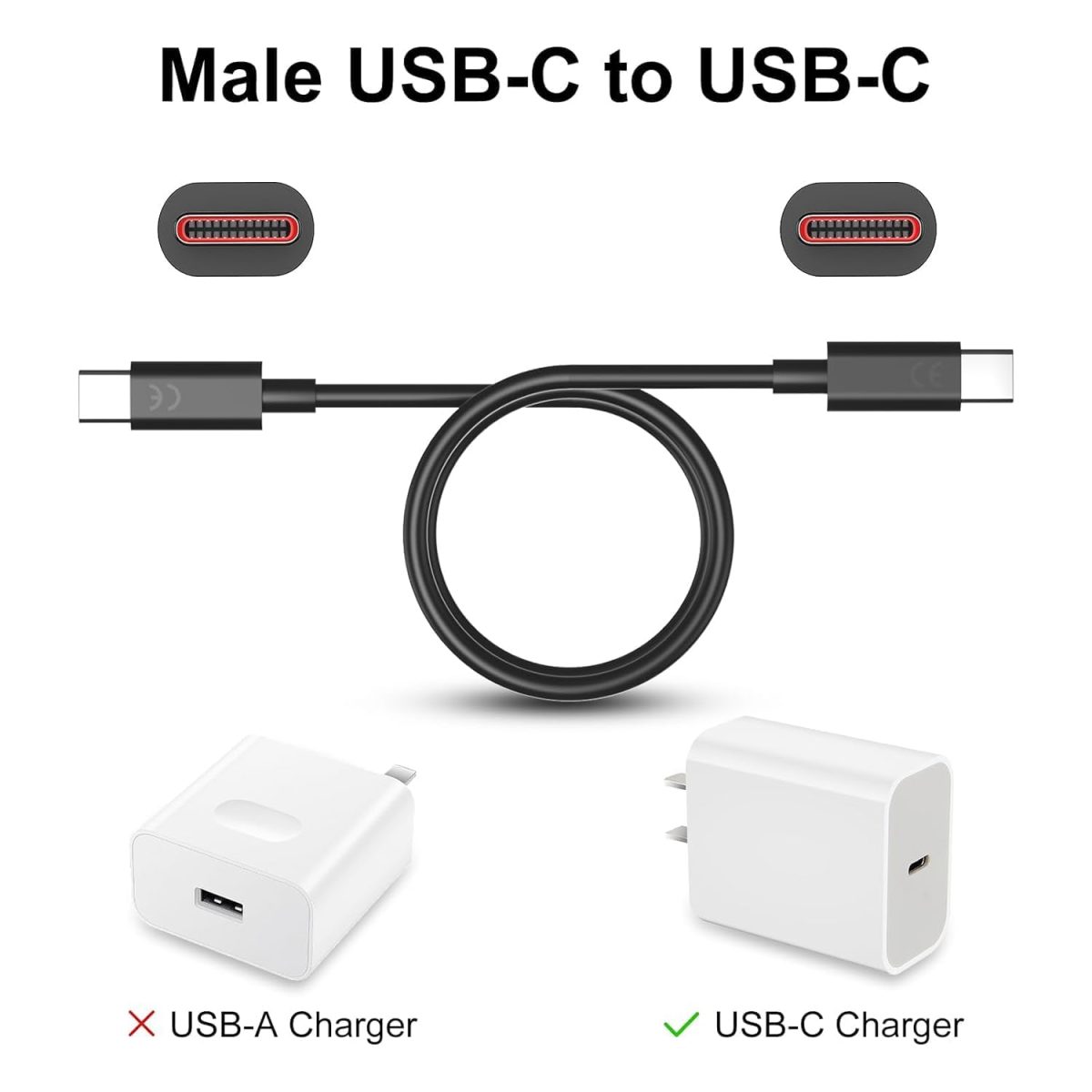 JAARO 68W USB C to C Charging Cable for Motorola Edge 60 Fusion/Edge 50 Fusion/Edge 50 Ultra/50 Pro/Razr 50 Ultra/Moto G45/G54/G64/Moto E40/Moto G35 & Support Other USB C Device - Image 7