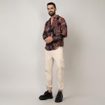 Campus Sutra Men's Polyester Blend Regular Fit Self-Design Striped Shirt for Casual Wear | Spread Collar | Long Sleeve | Button Closure | Shirt Crafted with Comfort Fit for Everyday Wear - Image 5