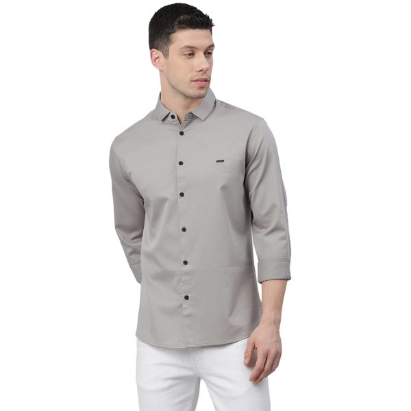 Dennis Lingo Men's Cotton Solid Slim Fit Casual Shirt with Pocket, Full Sleeve Shirt for Formal & Casual Wear