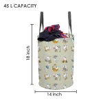PrettyKrafts 45L Laundry Basket for Clothes with Lid | Laundry Bag Foldable | Laundry Bag for Clothes | Clothes Basket | Basket for Clothes Storage | Toy Storage Basket (36x36x45cm, Grey) - Image 3