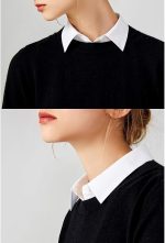 Kawn Women Detachable Collar White Cotton Half Shirt False Collar Detachable White Fake Collar Casual Style Shirt For Office Lady Girls Dickey Half Blouse - Image 3