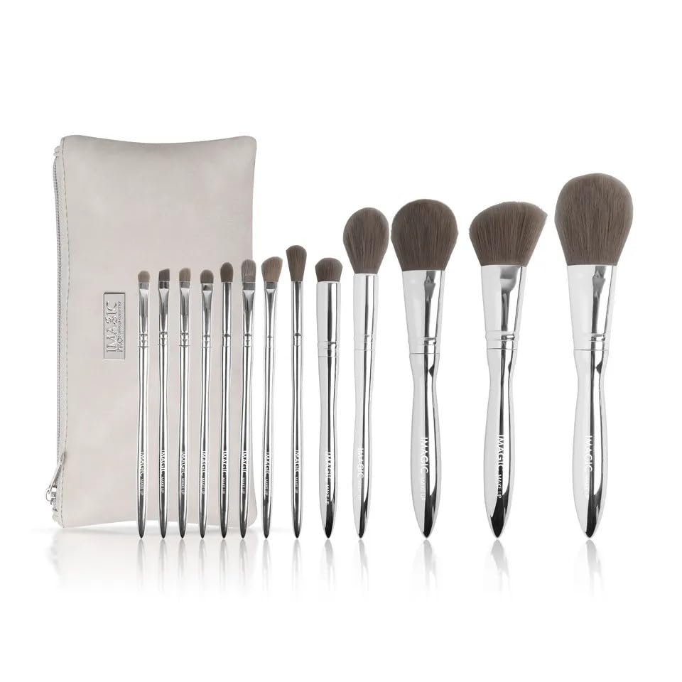 NANCY AJRAM X IMAGIC 13 Pcs Cosmetic Makeup Brushes Set with Bag, Nylon Hair (Pack of 13)