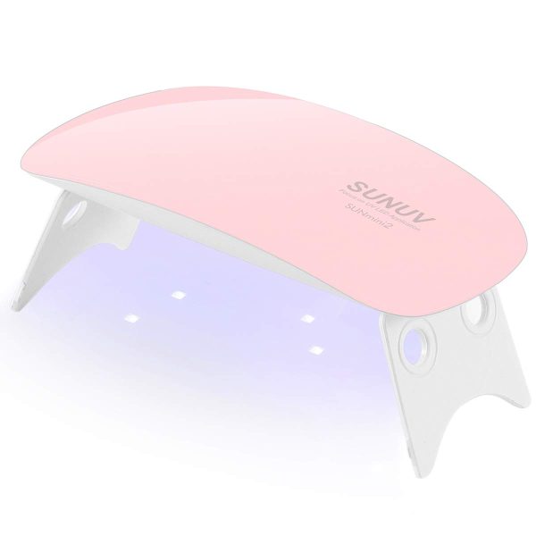 SUNUV Uv Nail Lamp,Sun Mini2 6W Led Nail Lamp For Gel Polish With 2 Timing Setting (45S/60S, Pink)