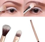 TWIREY Double Ended Makeup Brush Pen Blending Powder Foundation Eyeshadow | 2 Ways Double Ended Metal Handle Brush Eyeshadow Eyebrow Eye Shadow Eye Liner Eyes Makeup Brush - Image 3