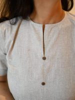 Preeson Women’s South Cotton Handloom Fabric Front Button Closed Button Woke and Embroidery Work Dress - Image 6