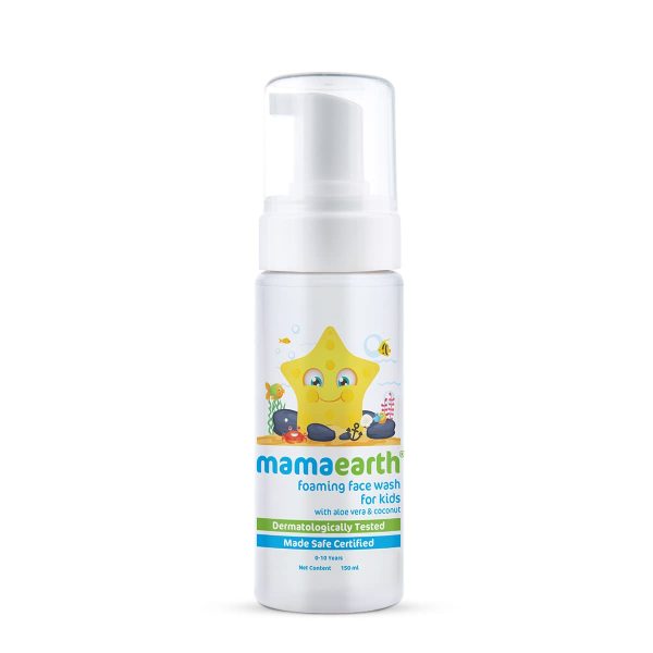 Mamaearth Foaming Face Wash For Kids With Aloe Vera & Coconut For Gentle Cleansing- 150 ml | Deeply Cleanses | Soothes Skin | Tear-Free Formula