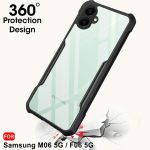 TheGiftKart Shockproof Crystal Clear Back Cover Case for Samsung Galaxy M06 5G / F06 5G | 360 Degree Protection | Protective Design | Transparent Case for Samsung M06 / F06 5G (PC & TPU, Black Bumper) - Image 4