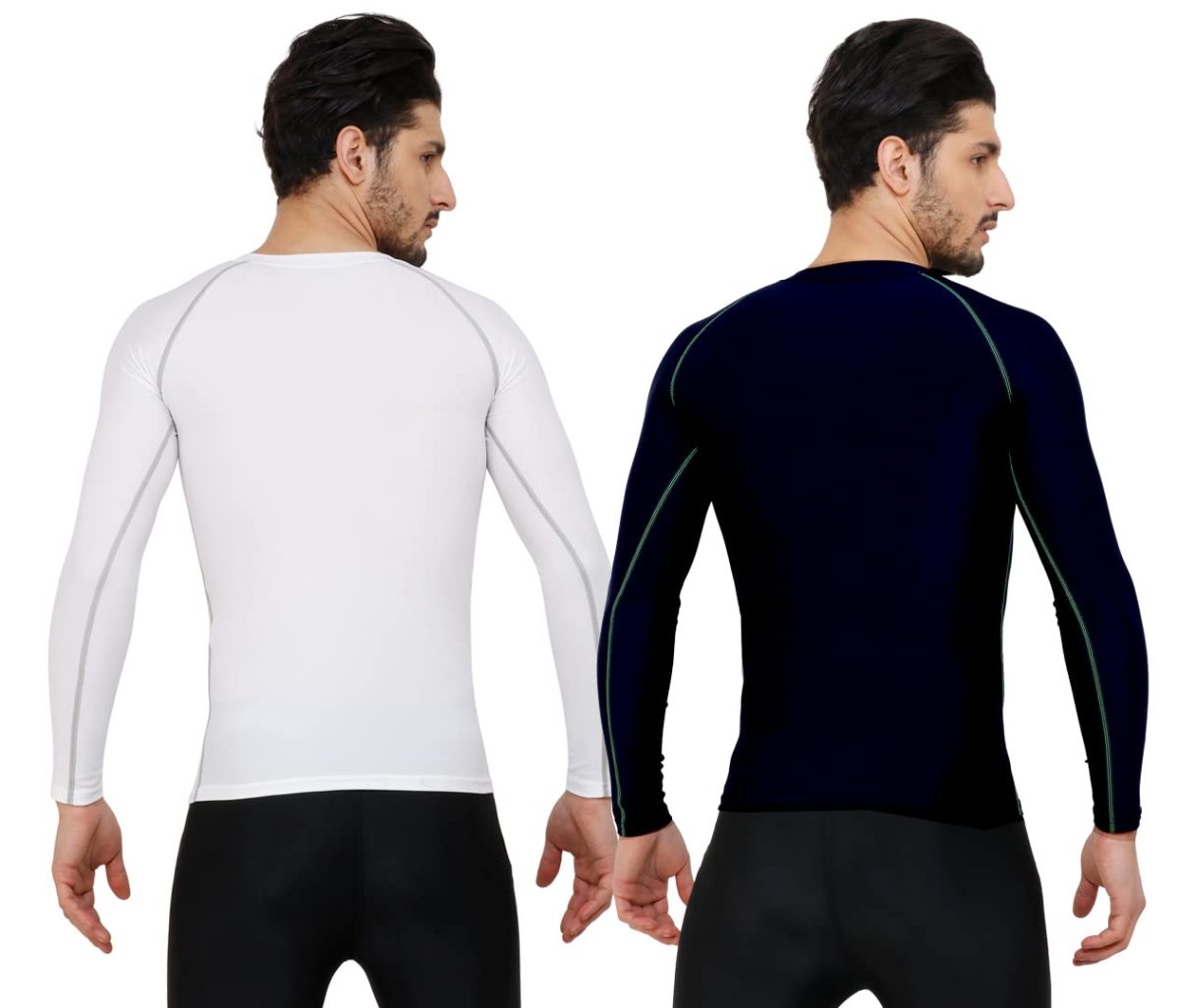 NEVER LOSE Men's Compression Ultima T-Shirt Top Skin Tights Fit Lycra Inner Wear Full Sleeve for Gym Cricket Football Badminton Sports Combo (Pack of 2) - Image 2