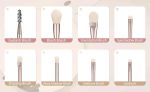 Perr Cherry Brushes with Pouch, 8PCS Professional Makeup Brush Set, Travel Size Cosmetic Brushes Kit for Face Foundation Blush Eye Shadow, Wooden Handle Soft Bristles (Multicolor) Pack Of 2 - Image 4