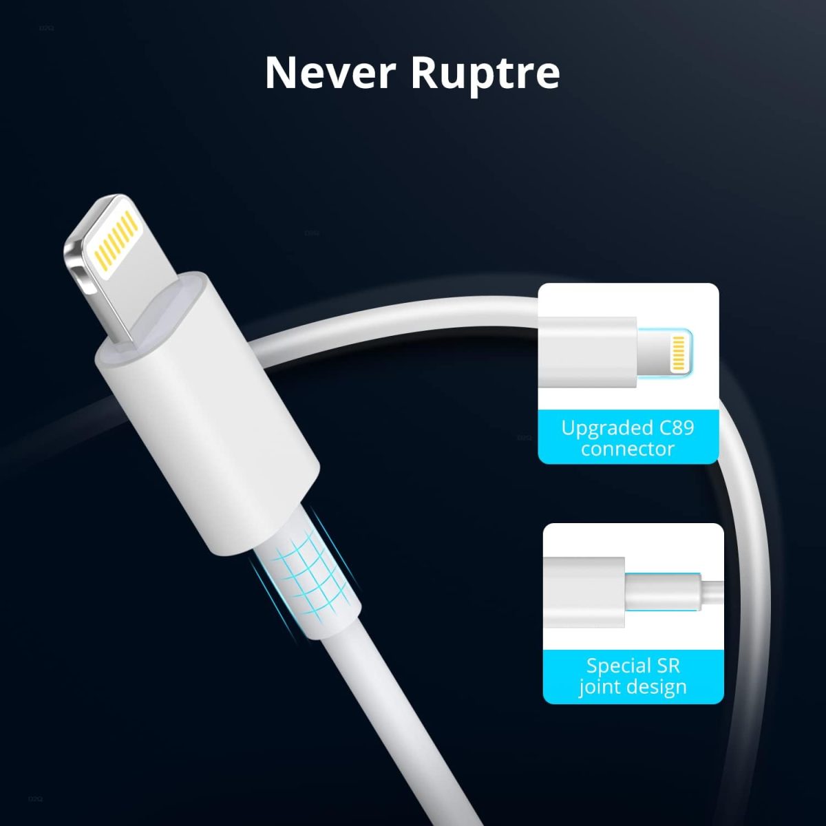 USB C Cable to Lightning-20W [Apple-MFi Certified] Fast Charger Cable Power Charging Cord Compatible with iPhone 14/13/12/12 PRO Max/12/11/11PRO/XS/Max/XR/X/8/iPad (White) - Image 4
