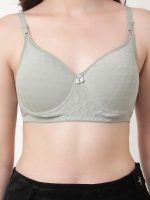 Emavic Women's Cotton Blend Lightly Padded Non-Wired Printed T-Shirt Bra Combo Pack of 3 - Image 5