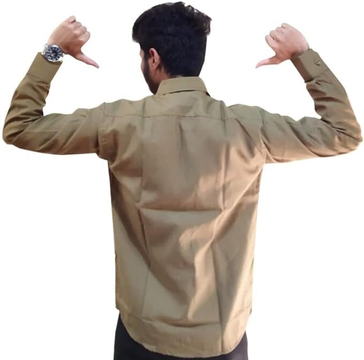 Khaki Full Sleeve Shirt for Workers & AUTO Drivers - Image 2