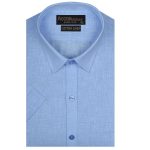 ACCOX Men's Breathable Cotton Linen Half Sleeves Regular Fit Solid Plain Formal Shirt for Men (GCR232)