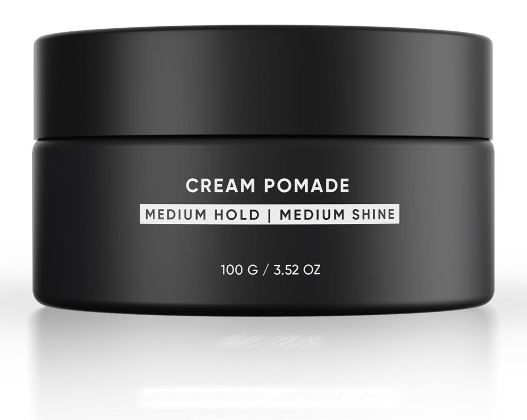 Dasher Cream Pomade For Men's Hair, Medium Hold & Medium Shine Puck, Flexible Hold & Water-Based, Texturizes Hair, With Avocado Oil & Biotin (100g)
