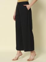 FIORRA Womens Loose Mid Rise Cotton Solid Palazzo - Image 4