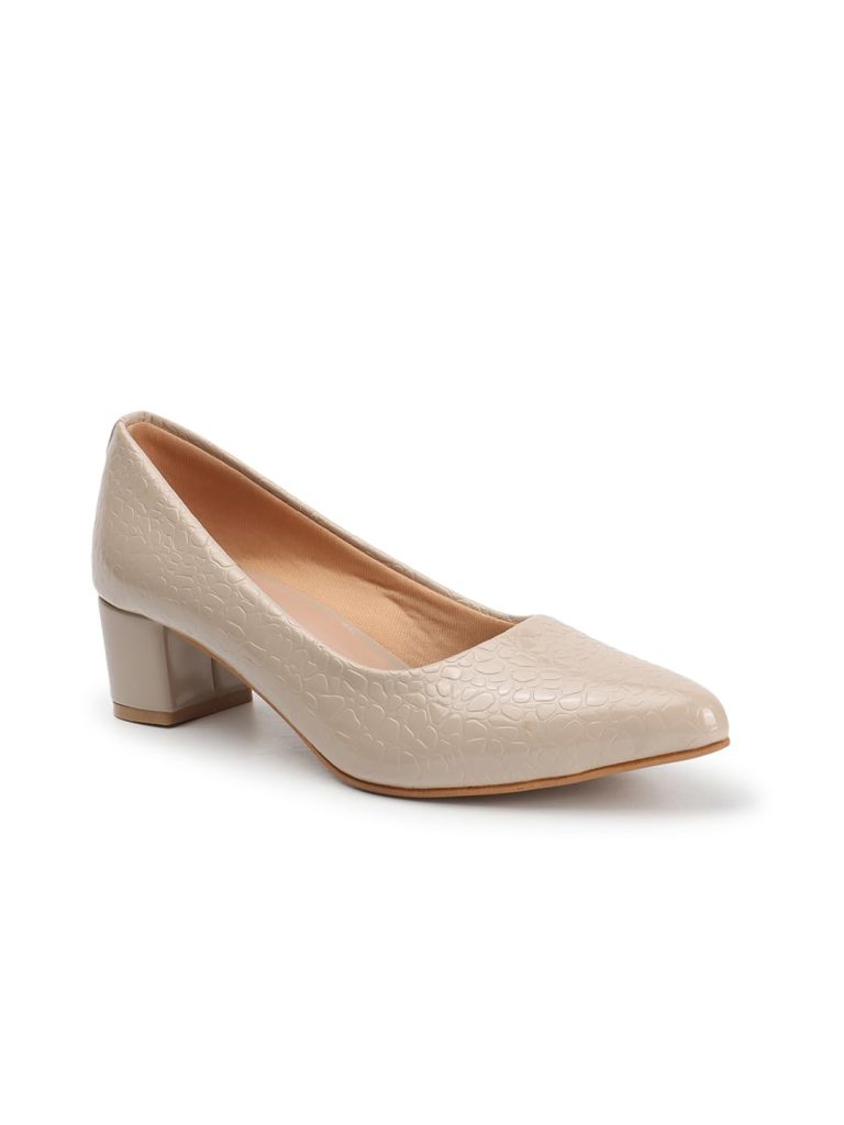 Carlton London Women Stylish Slipon Pump Shoes with Block Heels, Pointed Toe for Party and Formal Occasions