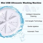 DOMUM Mini Washing Machine Turbine Washing Machine Washing Machine Door Hinge Ultrasonic Lightweight Turbo Washer with USB Cable - for Home Camping Dorms Business College Rooms. - Image 3