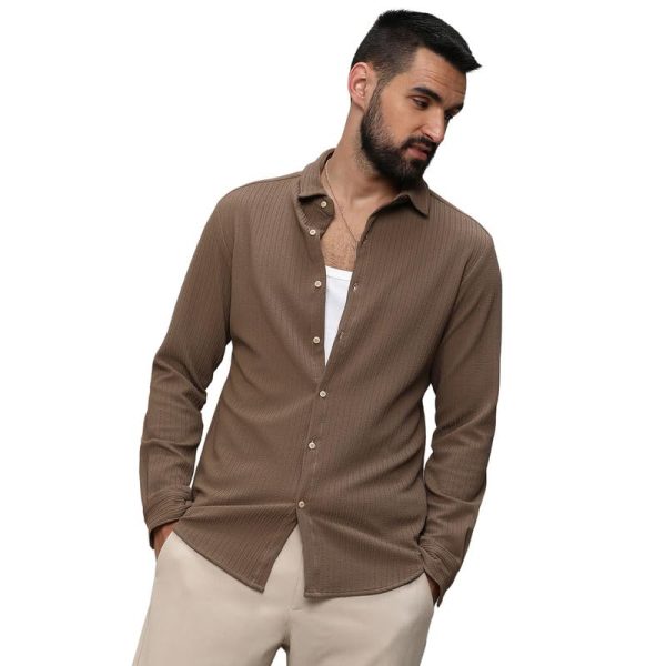 Campus Sutra Men's Cotton Regular Fit Shirt for Casual Wear | Spread Collar | Short Sleeve | Button Closure | Shirt Crafted with Comfort Fit for Casual Wear