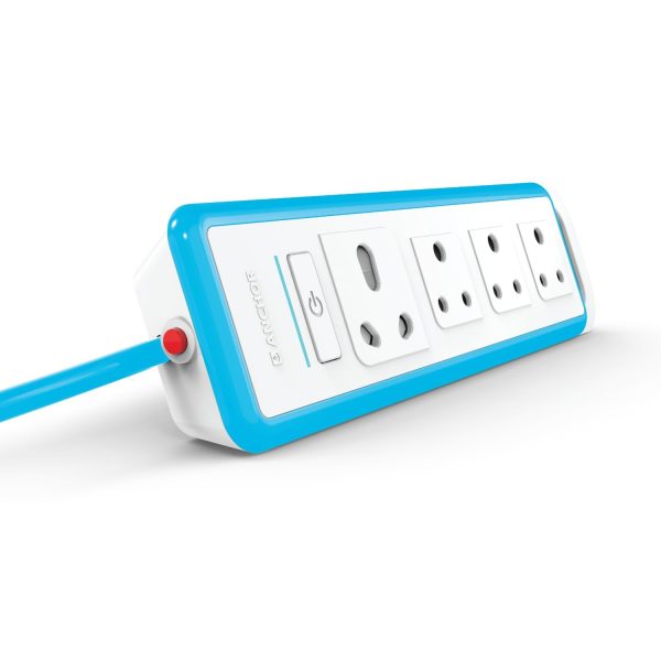 Anchor by Panasonic 16A 4 Socket Extension Board with 1 Universal & 3 Standard Sockets and 1.5 Mtr Extension Cord for Home & Office (22067)
