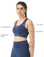 PUMP'D Women's Synthetic Full-Coverage Racer Back Sports Bra -Light Padding, Removable Pads, Wire-Free, Anti-Odor, Uv Protection, Soft Seams - Image 3