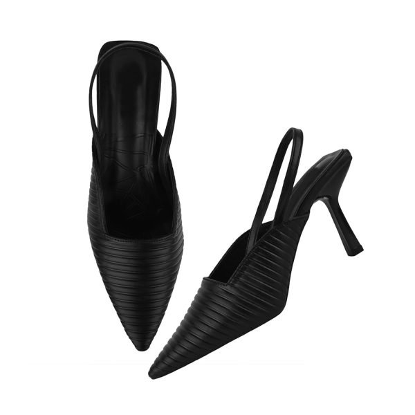 SilverArrow Chunky Heel Bellies Women's Fashion Pointed Stiletto Heel Pump Shoes for Party and Formal Occasions