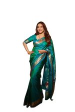 PT'Z Women's Pure Soft Banarasi kanjivaram Paithani Silk Saree with Rich Pallu With Unstitched Blouse