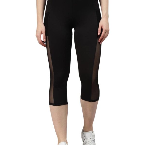 BLINKIN Women's Skinny Fit Mid Rise Polyester Blend 3/4Th Capri Tights (PZ-DSHT-OGE5)